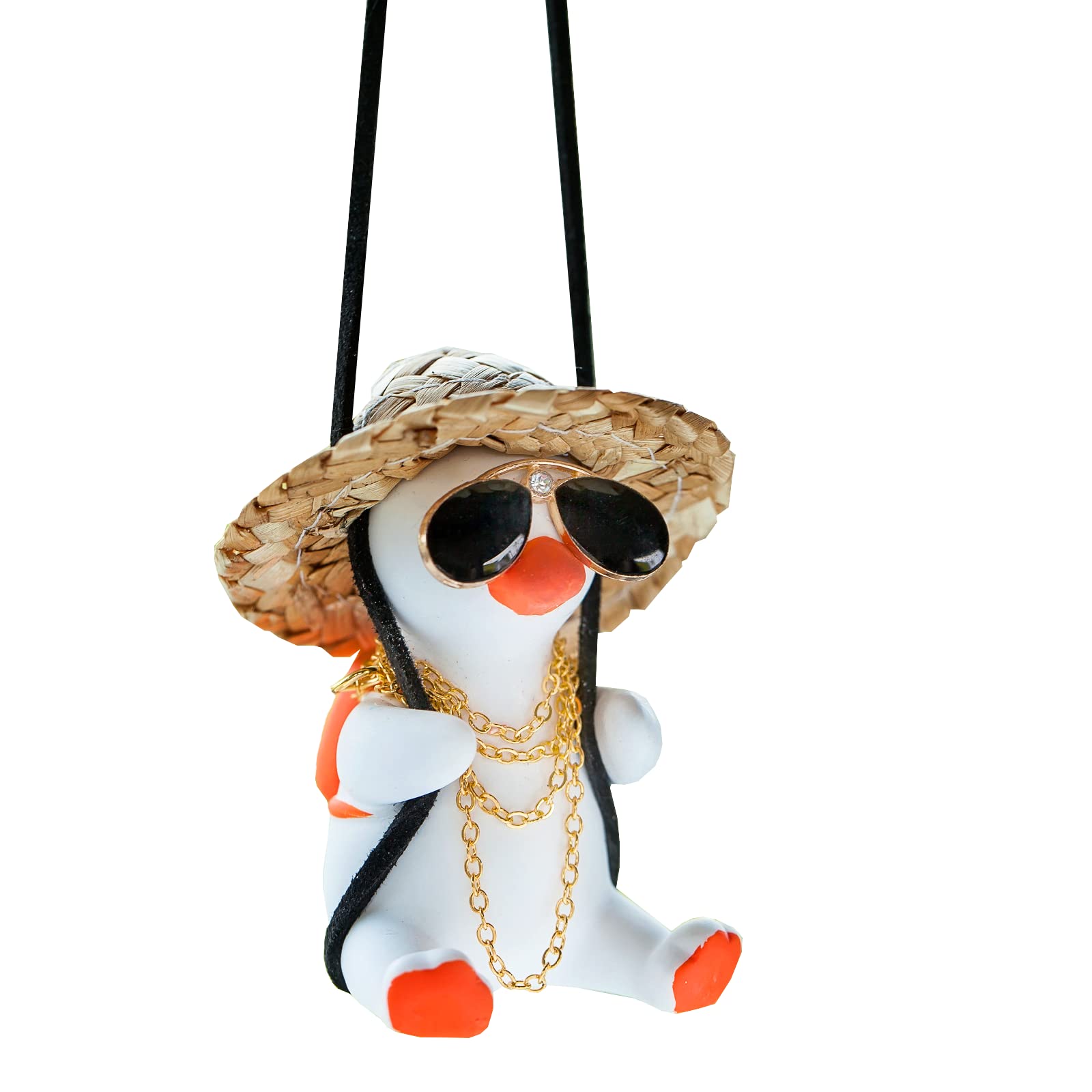 **Cute Swing Duck Car Hanging Ornament - Rear View Mirror Accessories for Cars, Trucks & SUVs - Fun Car Decor for Men, Women & Teens - Perfect for Road Trips & Daily Commutes**