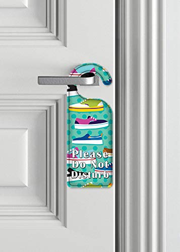 Artistic 'Do Not Disturb' Door Hanger Sign with Sneakers Design - Perfect for Bedrooms, Hotels & Privacy Needs