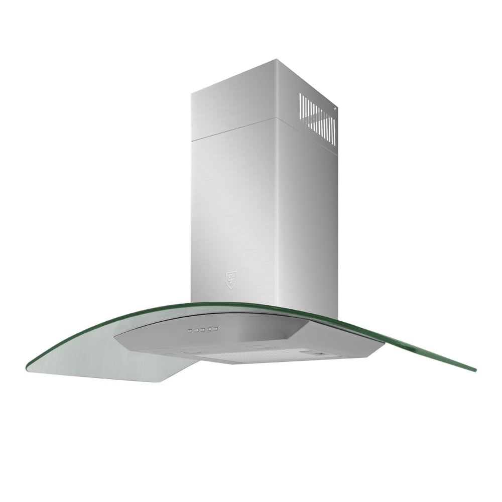 EF 90 CM Chimney Cooker Hood CK Vetro Plus & EFH 7620 TN VGB Glass Hob - Stainless Steel Kitchen Ventilation System for Modern Homes - Perfect for Open Kitchens & High-Heat Cooking