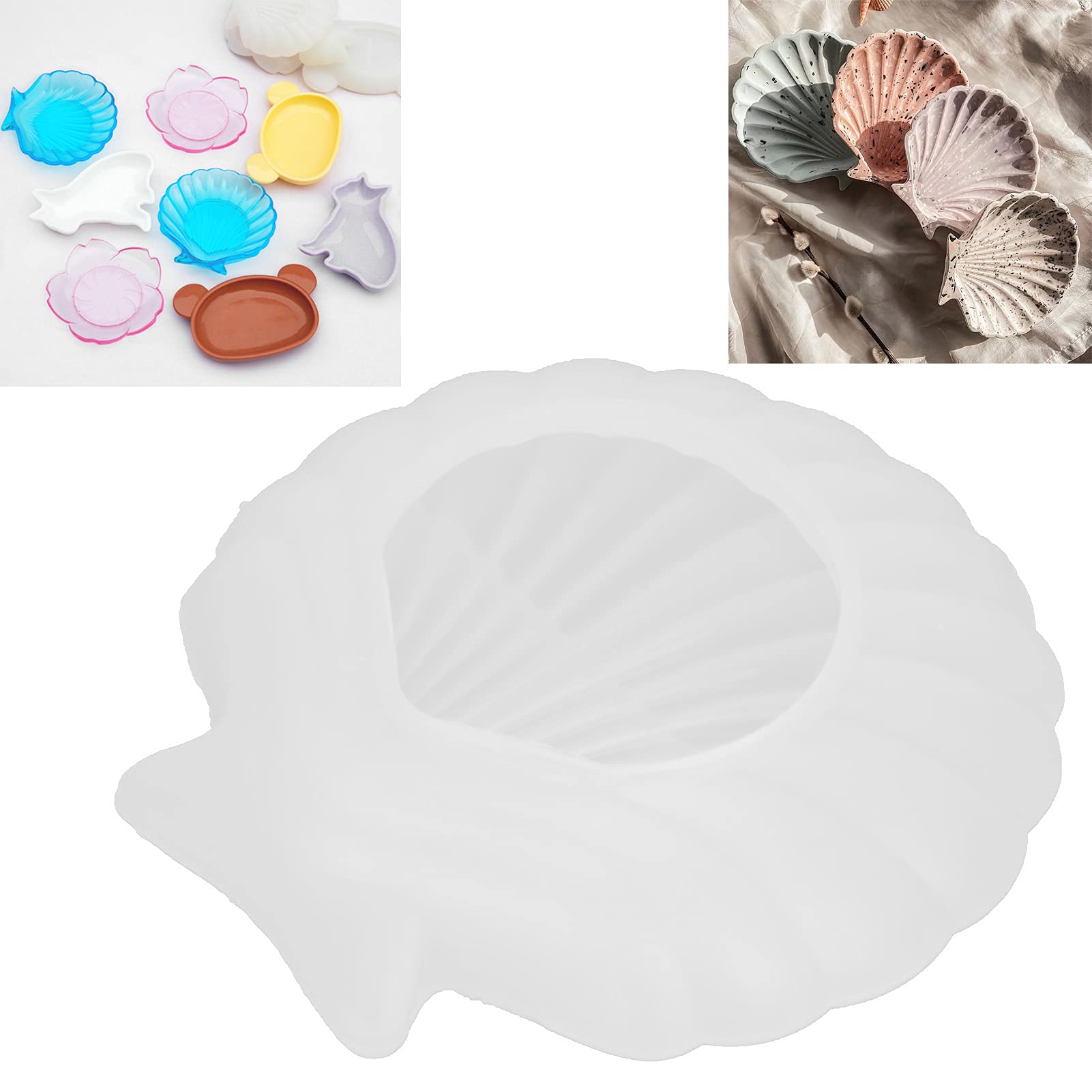 Premium Silicone Jewelry Tray with Shell Design - DIY Resin Craft Mold, Easy Demold Storage Plate for Rings, Trinkets & Home Decor | Perfect for Crafting, Organizing Jewelry & Beach-Themed Decorations