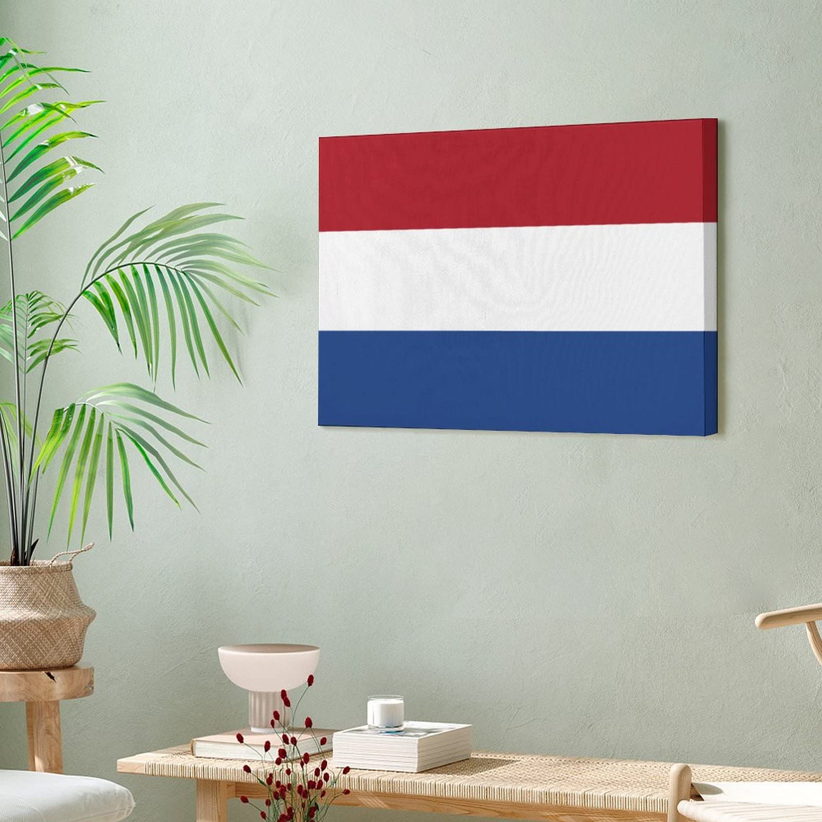 Netherlands Flag Canvas Wall Art - Custom Dutch Print Hanging Picture for Bathroom, Living Room, Office & Restaurant Decor | Perfect for Home, Cafe & Workspace Wall Decoration