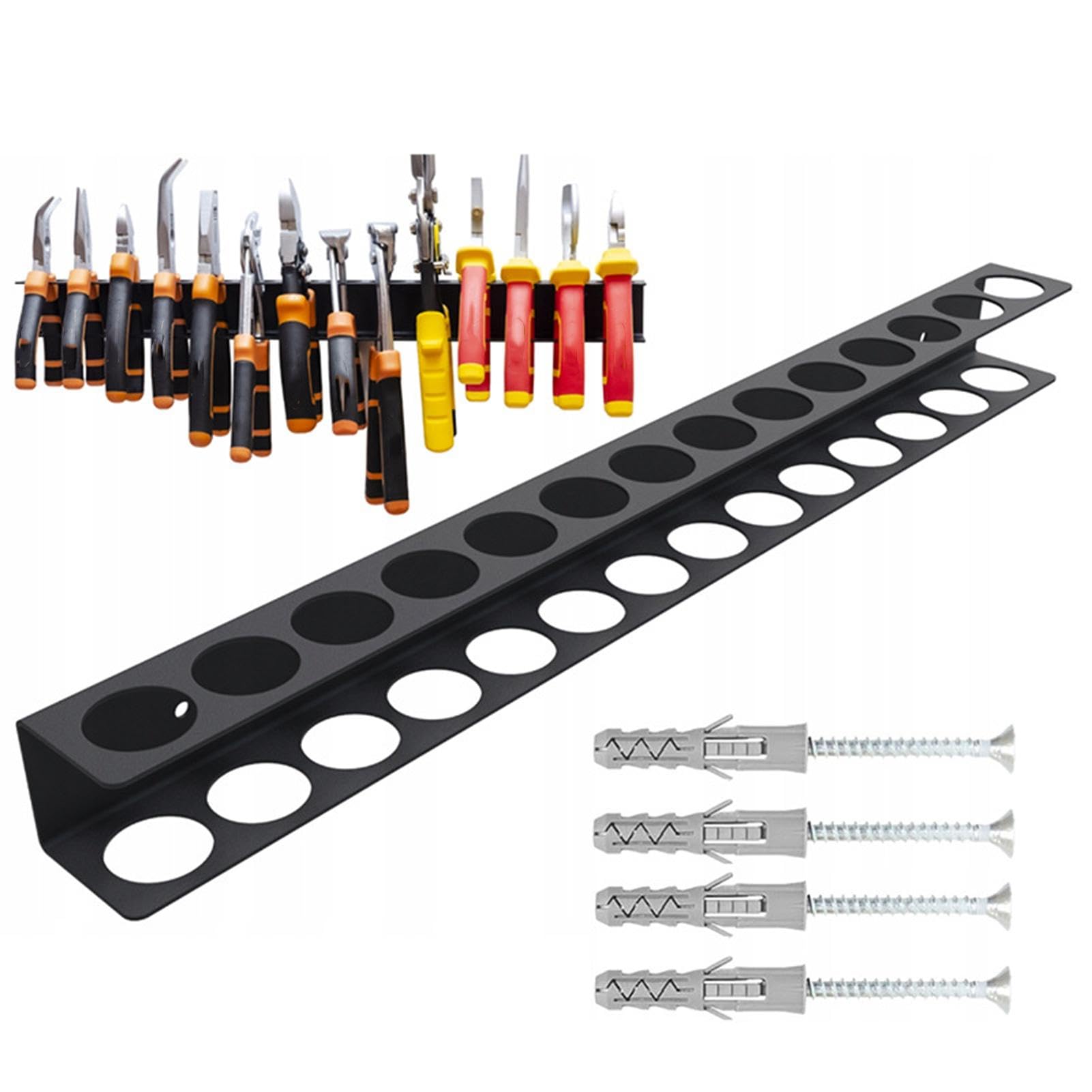 Wall Mounted Screwdriver Organizer & Tool Holder - Hammer Rack, Pliers Organizer Bracket for Hand Tools | Perfect for Garage, Workshop & DIY Projects