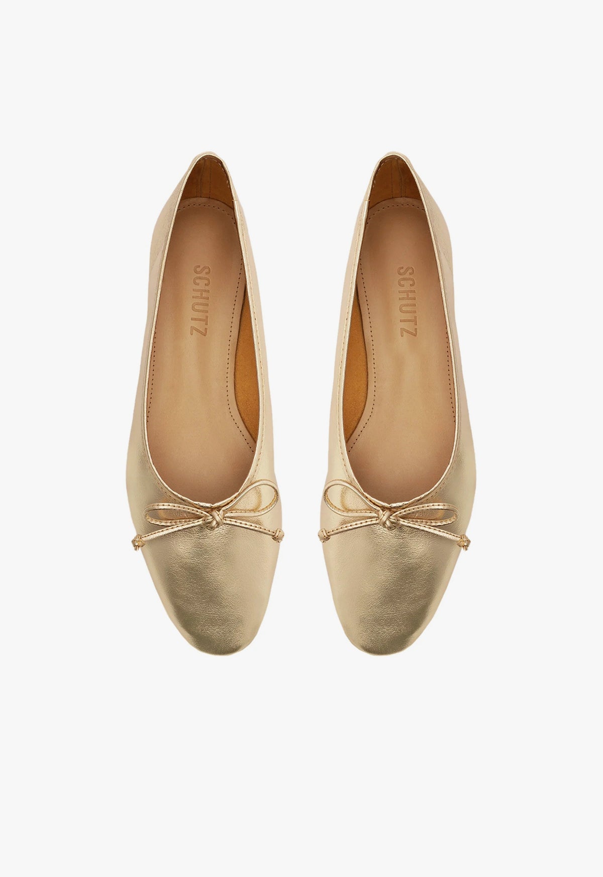 Arissa Women's Gold Leather Ballet Flats - Comfortable & Stylish Slip-On Shoes for Work, Casual Wear & Travel