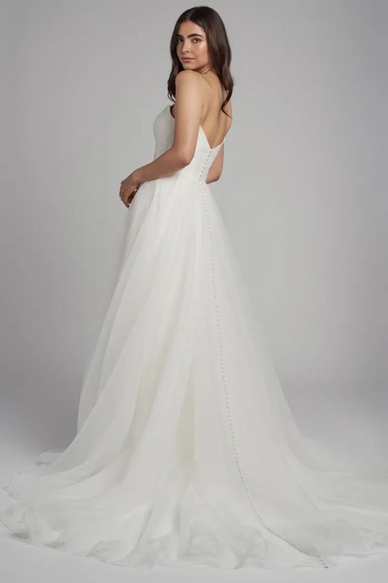 Jenny Yoo Bronte Wedding Gown - Elegant A-Line Bridal Dress for Church Ceremony & Romantic Beach Weddings