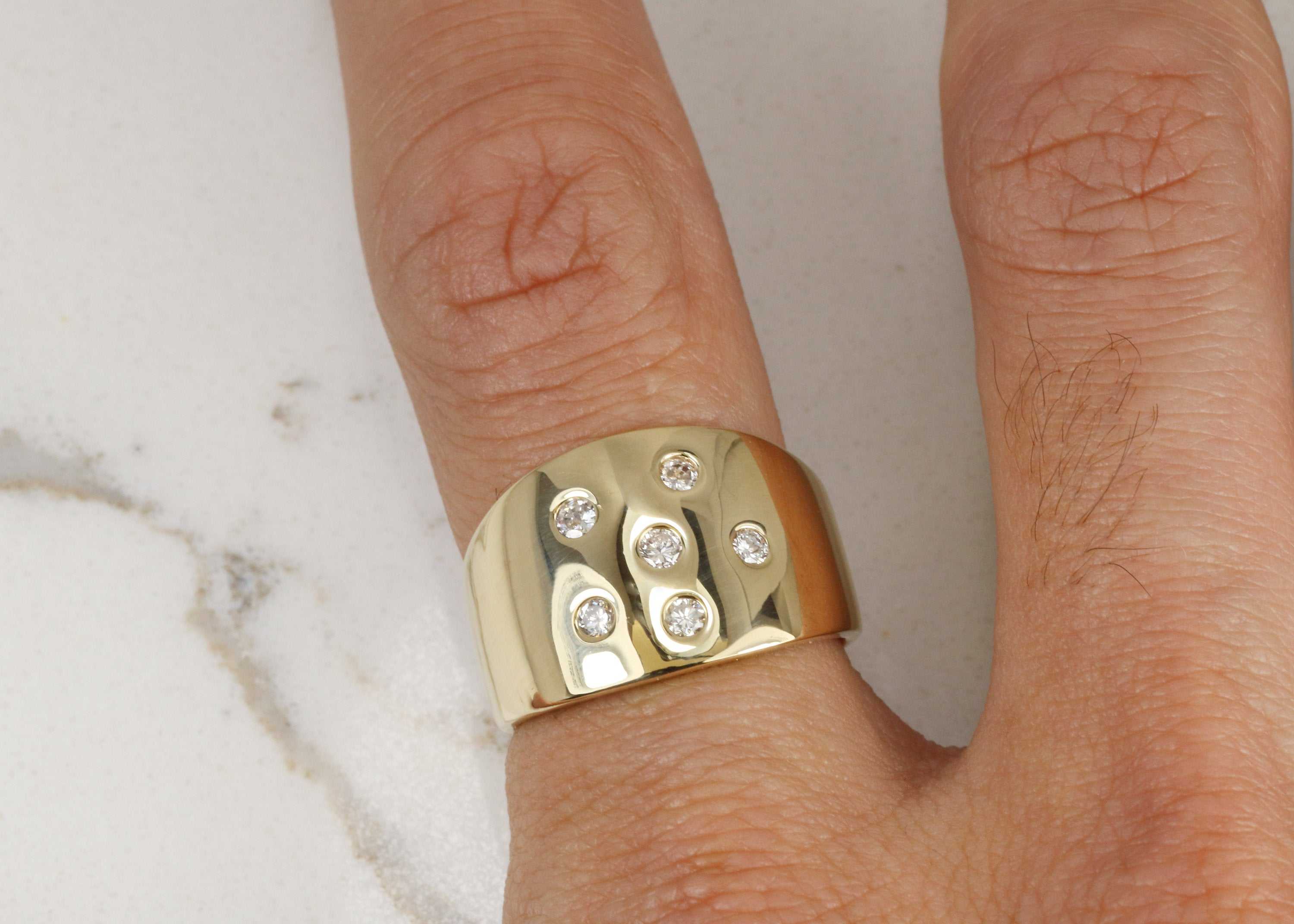 14K Gold Unisex 14.5MM Wide Diamond Wedding Band Ring - Perfect for Anniversaries, Engagements & Everyday Luxury Jewelry