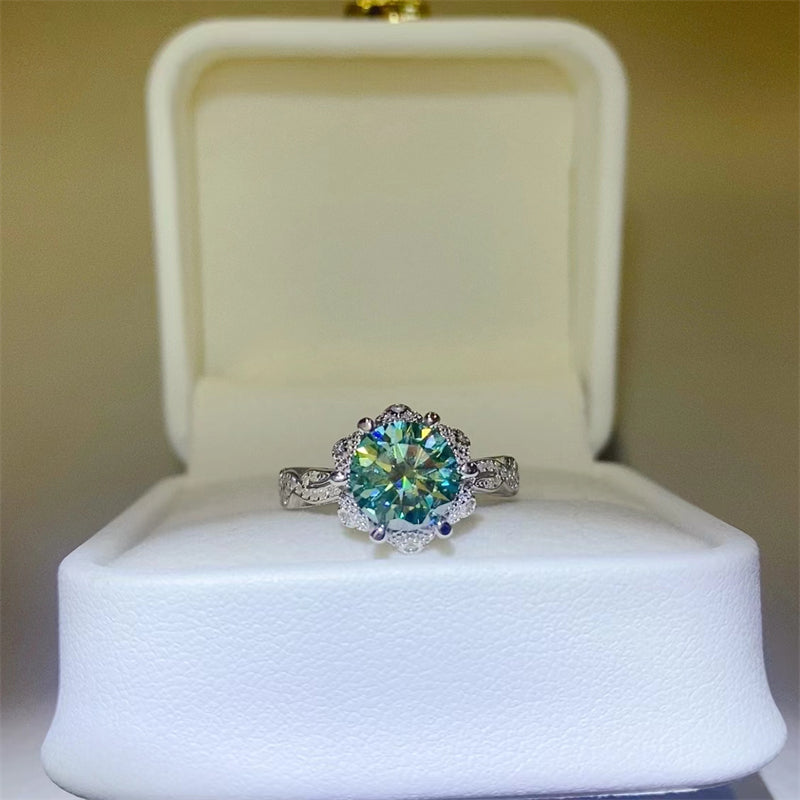 2 Carat Moissanite 925 Sterling Silver Ring for Women - Durable Wedding Engagement Promise Band - Perfect for Anniversary, Proposal & Everyday Elegance