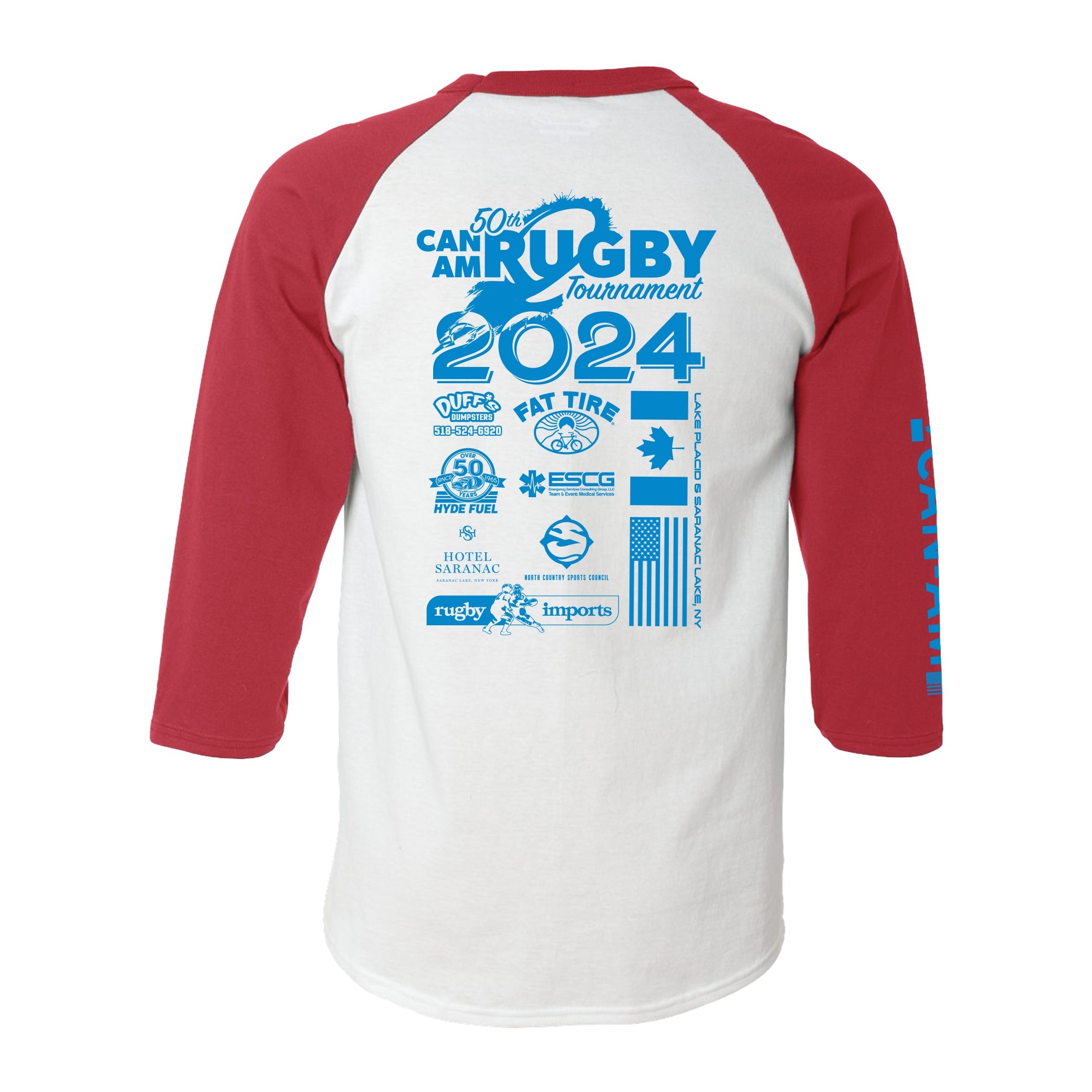 Can Am Rugby 2024 Raglan T-Shirt | Men's & Women's Vintage Baseball Style Tee | Perfect for Rugby Fans, Sports Events & Casual Wear