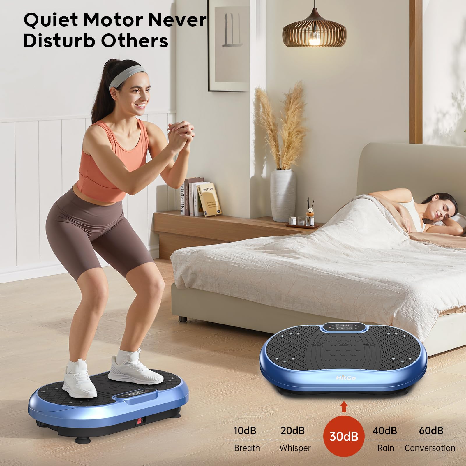 Vibration Plate Exercise Machine – Whole Body Vibration Platform with Bluetooth Speakers, Remote Control & Resistance Bands for Weight Loss, Toning & Lymphatic Drainage | Home Gym Workout Equipment for Fitness & Recovery