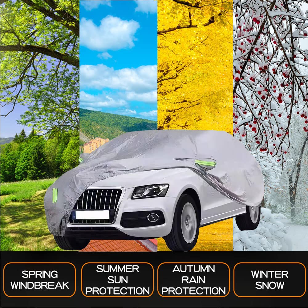 Waterproof Nissan Kicks Car Cover 2018-2022 - 190T High Density UV Protection Full Exterior Cover for Indoor & Outdoor Use - Silver SUV Car Cover for All Weather Protection & Vehicle Storage