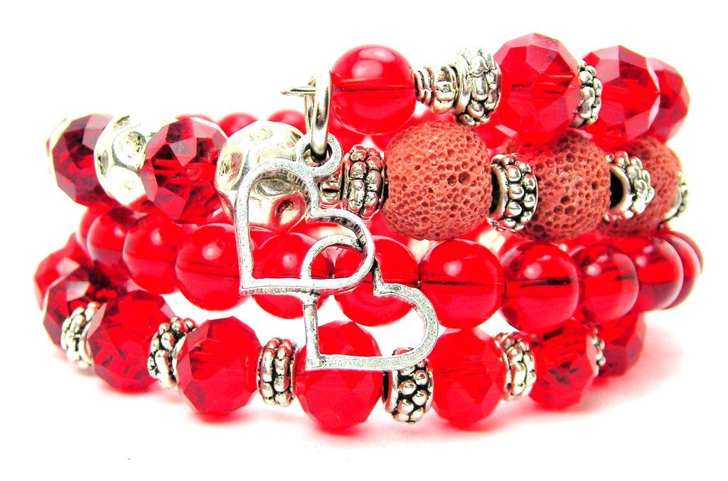 Double Hearts for Lovers Multi Wrap in Crimson Red - Romantic Couple Gift for Valentine's Day, Anniversary & Wedding - Perfect for Date Nights, Proposals & Special Occasions