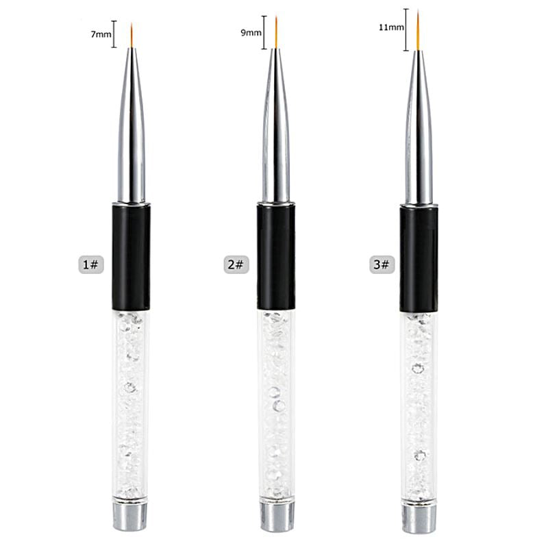 Professional Nail Art Liner Brush for Crystal Designs - Perfect for Gel Polish, Acrylic Nails & DIY Manicures at Home or Salon Use