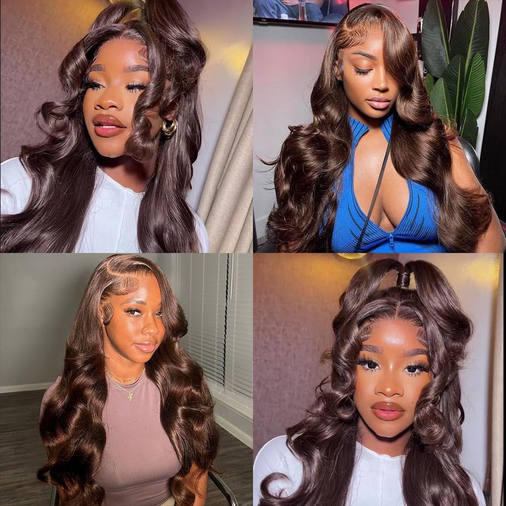 ALLRUN 20 22 24 Inch Light Brown Body Wave Human Hair Extensions - 100% Brazilian Unprocessed Virgin Hair Bundles (Color 4#/12A) for Natural Look & Styling | Perfect for Daily Wear, Parties & Special Occasions