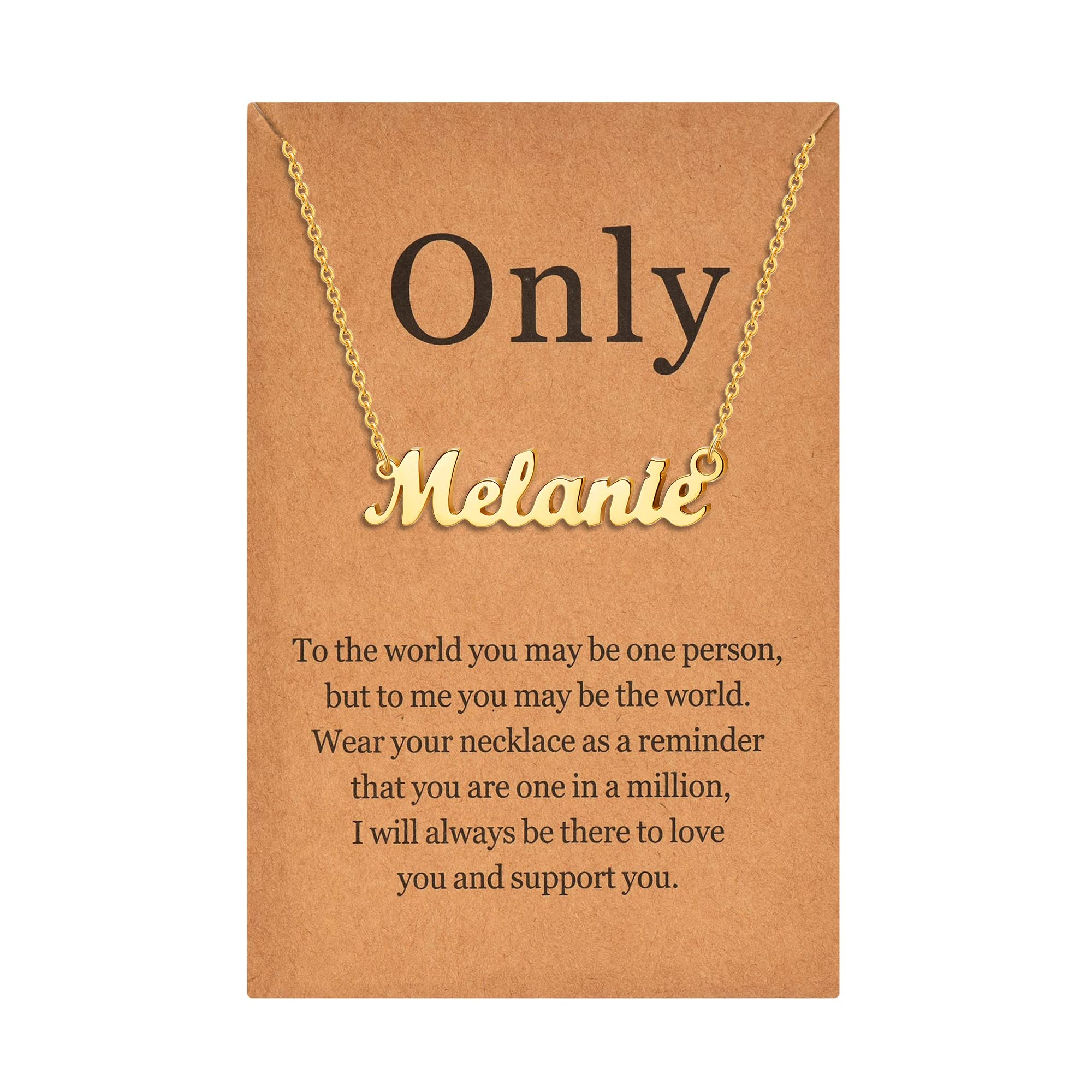 Lcherry Personalized Name Necklace for Women - 14K Gold Plated Custom Nameplate Necklace - Unique Gift for Girls, Wives, Moms - Perfect for Birthdays, Anniversaries & Valentine's Day