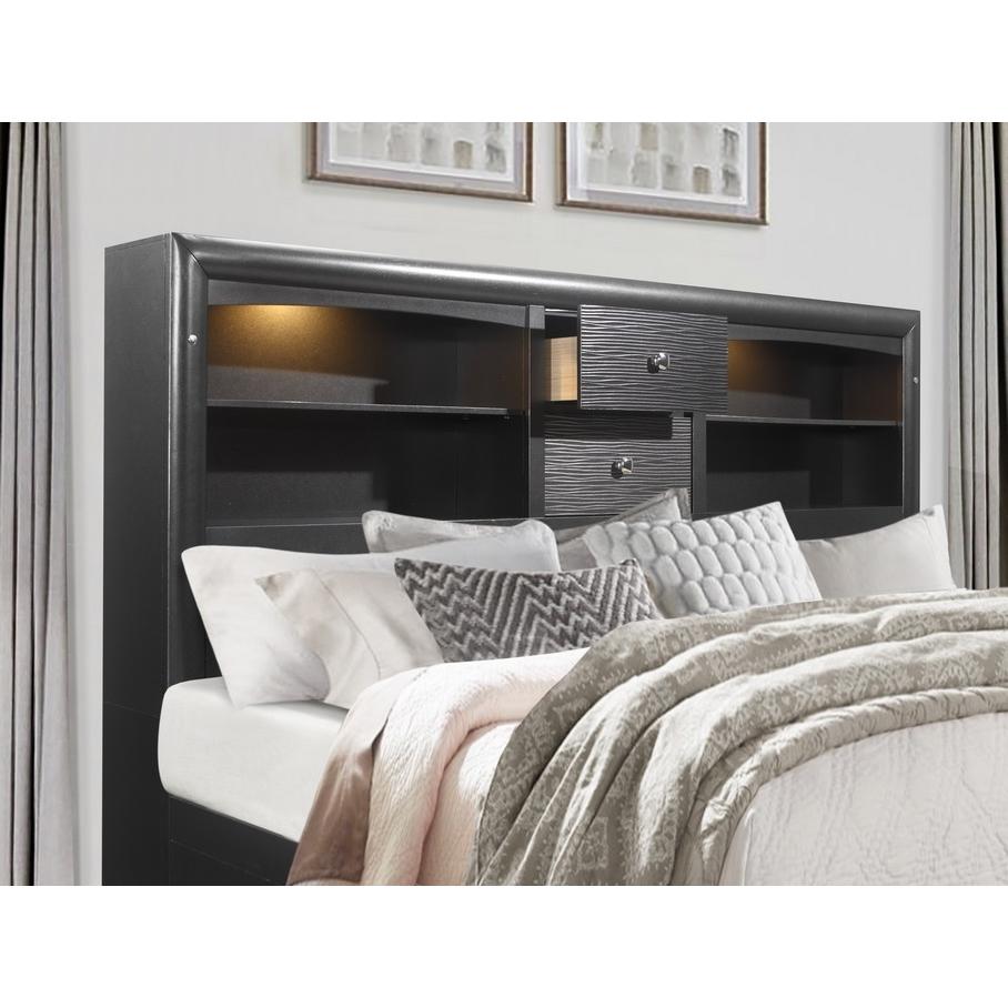 IFDC Extra Large Platform Bed Frame with Storage - Ava Queen/King Size, Modern Minimalist Bedroom Furniture for Small Spaces & Apartments | Perfect for Guest Rooms, Master Bedrooms & Studio Apartments
