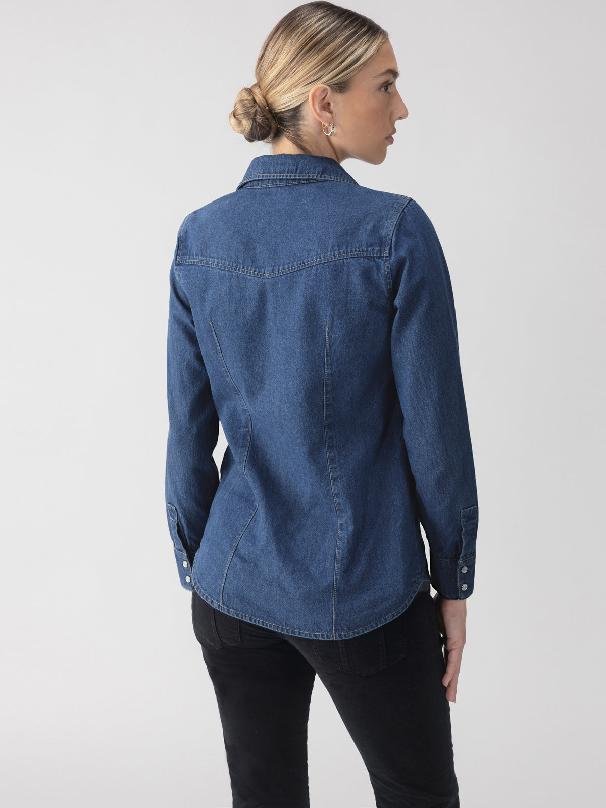 Premium Denim Western Shirt for Men - Classic Blue Slate Color - Cowboy Style Button-Up Shirt for Casual Wear, Rodeo Events & Country Music Festivals