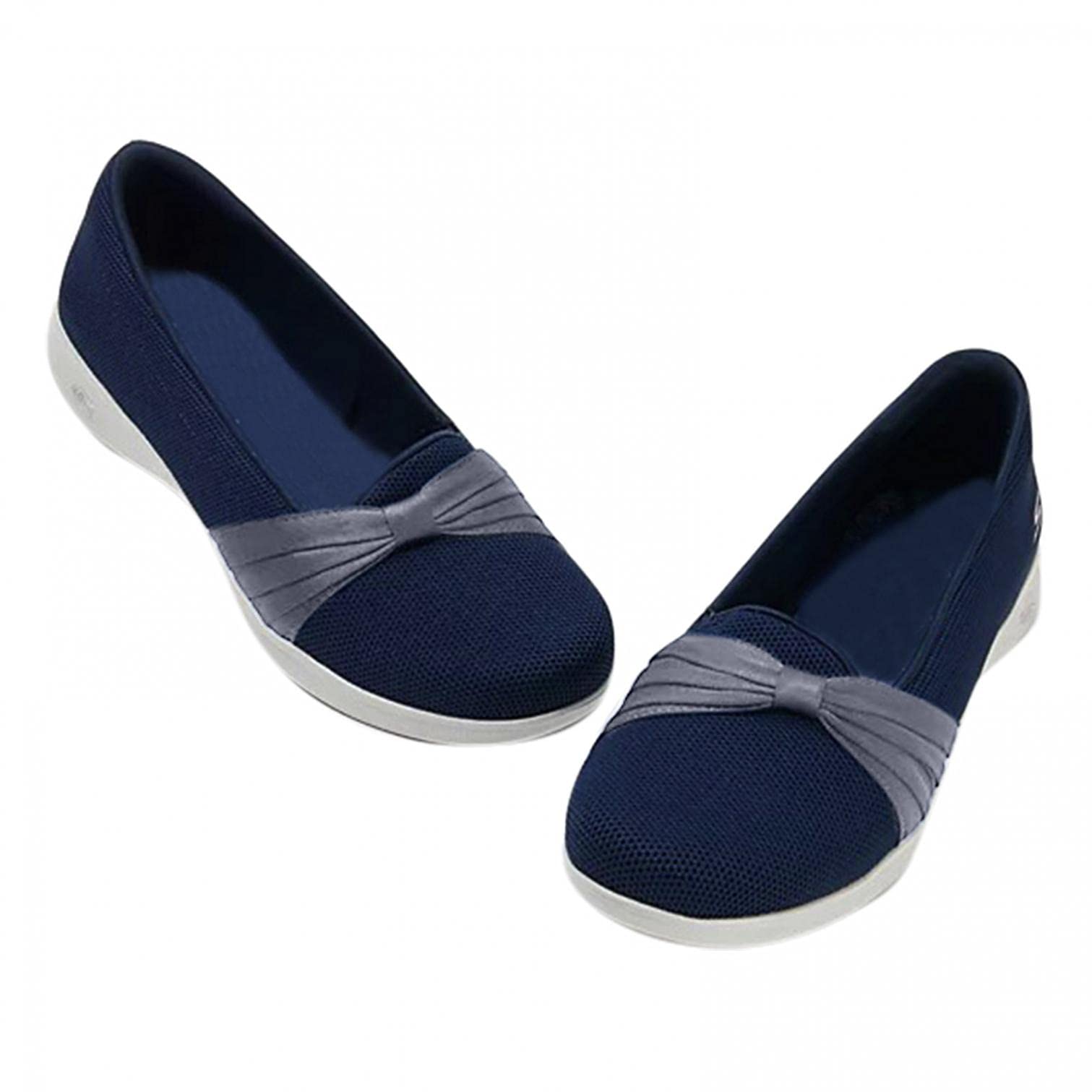 Hbeylia Women's Breathable Mesh Slip-On Walking Shoes - Lightweight Casual Sneakers for Running, Tennis, Yoga, Workout & Dance - Comfortable Loafers with Bowknot Design for Everyday Wear, Gym & Outdoor Activities