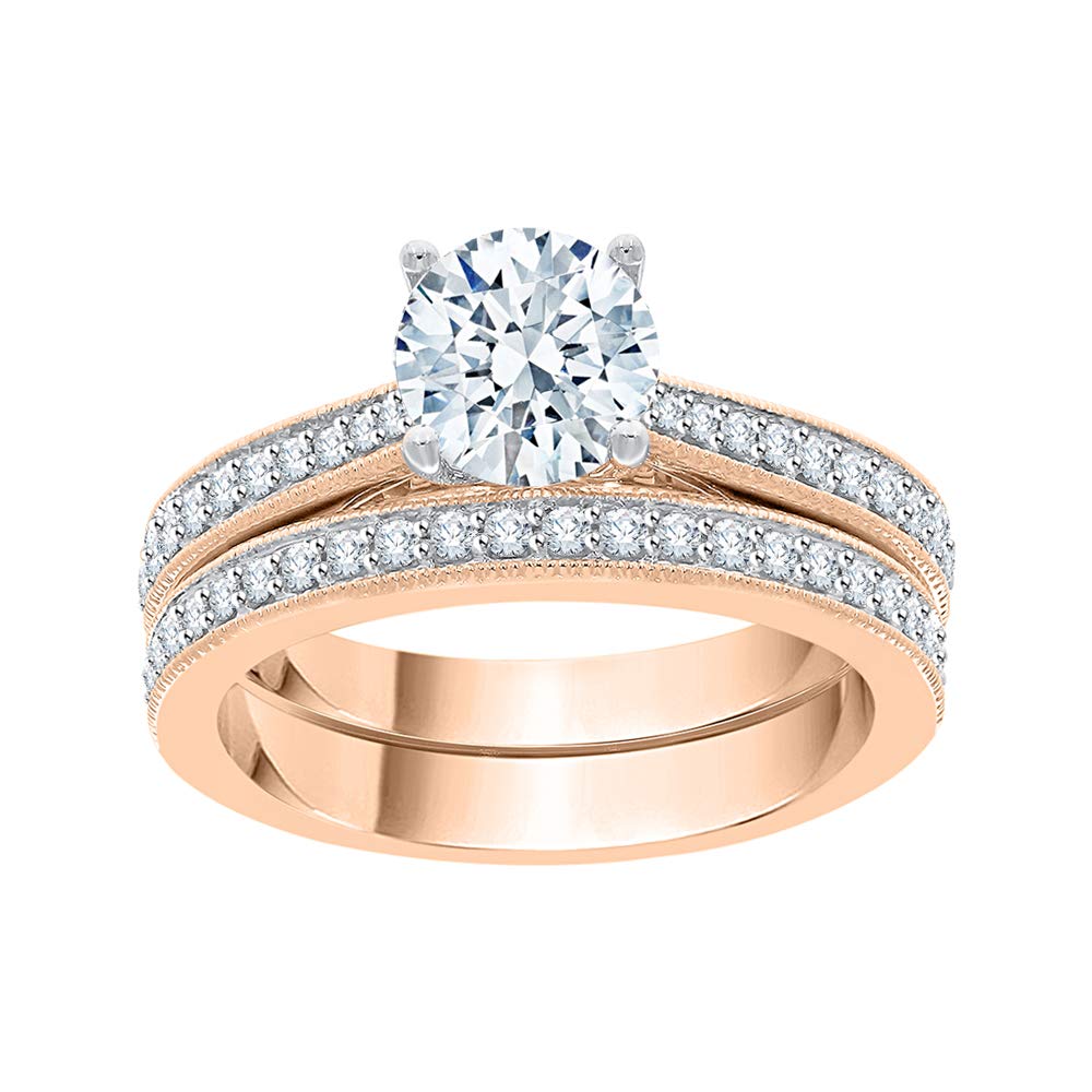14K Gold KATARINA Diamond Bridal Set (1 1/3 cttw, I-J, I1) - Elegant Wedding & Engagement Ring Set for Brides