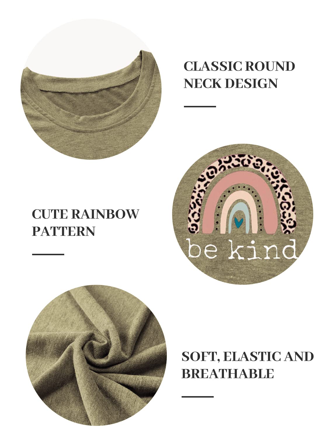 Be Kind Graphic T-Shirt for Women - Short Sleeve Summer Casual Top - Loose Fit Teacher Tee - Perfect for Classroom, Work, and Everyday Wear