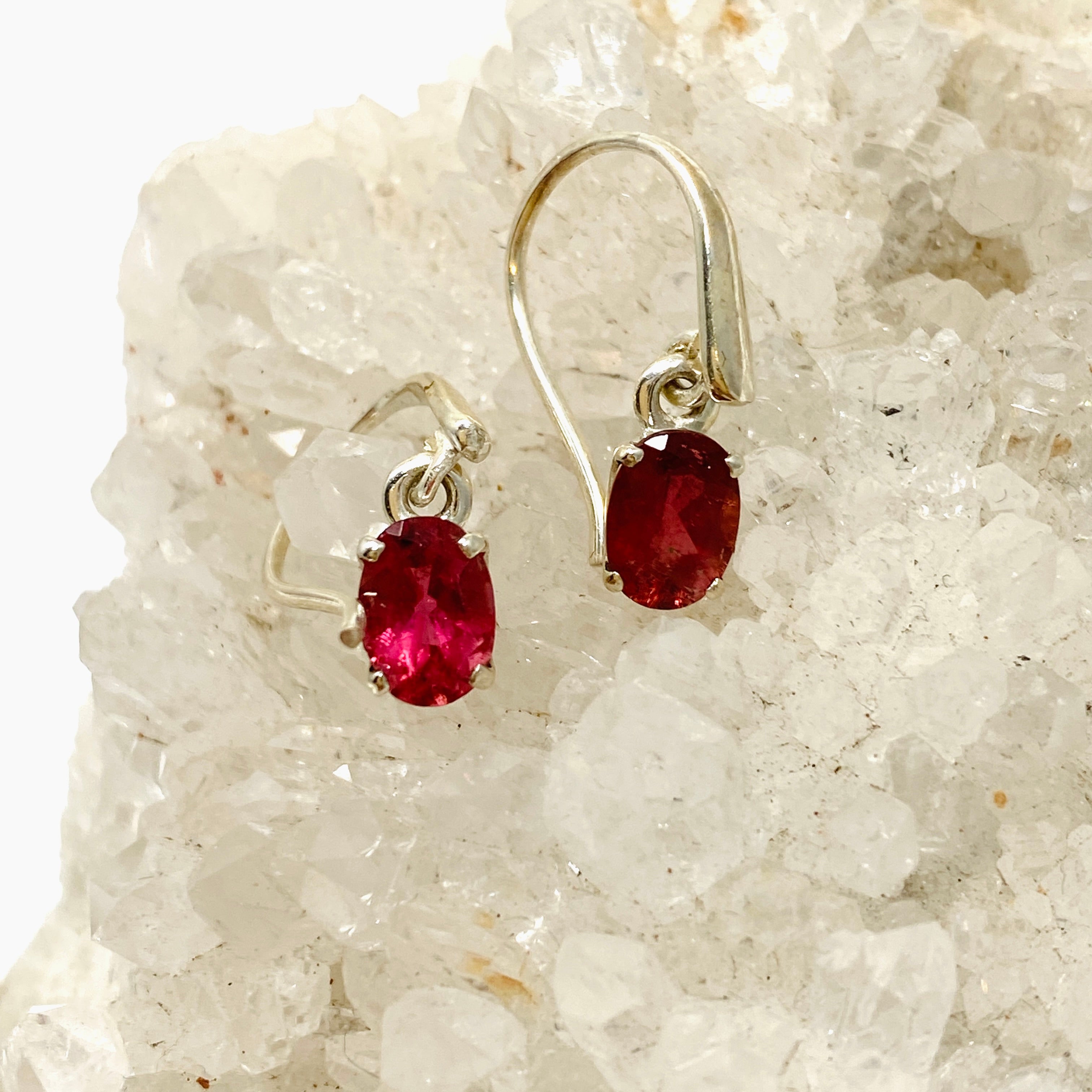 Natural Pink Tourmaline Oval Faceted Stud Earrings - 925 Sterling Silver Jewelry for Women - Perfect for Valentine's Day Gifts & Evening Parties