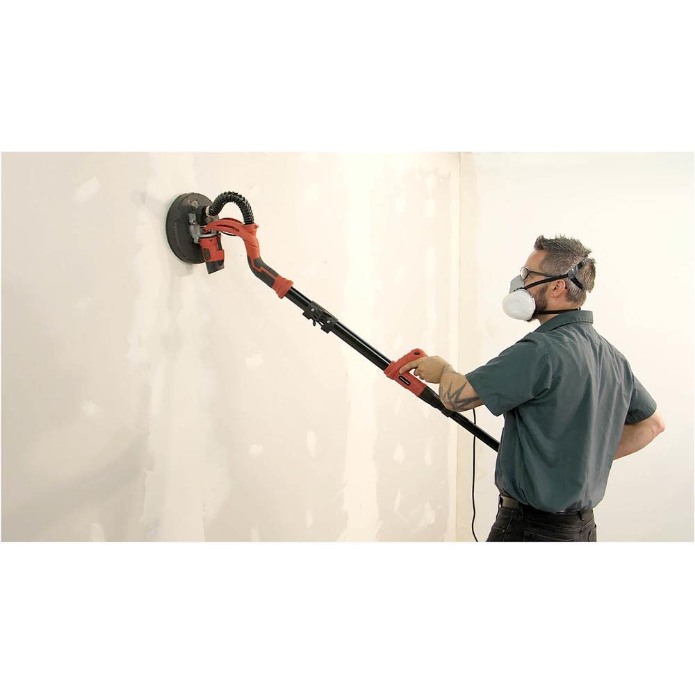Grizzly Industrial T1239 - Professional Drywall Sander with Vacuum Attachment | Dust-Free Wall Sanding Tool for Home Renovation & Construction Projects