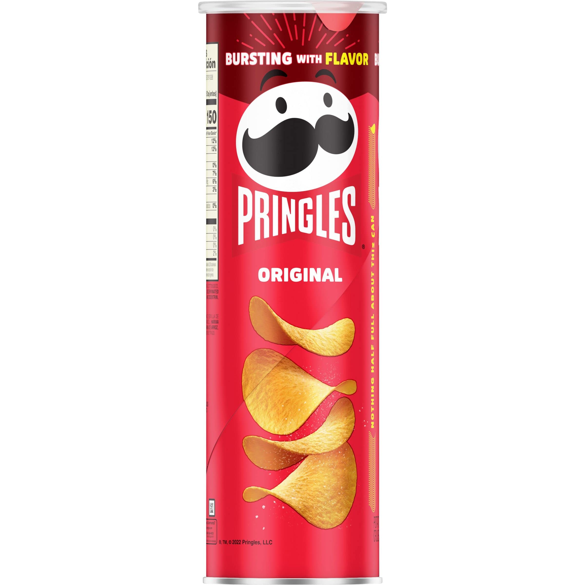 Pringles Original Potato Crisps Chips - 5.2oz Can (Pack of 1) - Crunchy Lunch Snacks & On-The-Go Treats for Office, School, or Road Trips