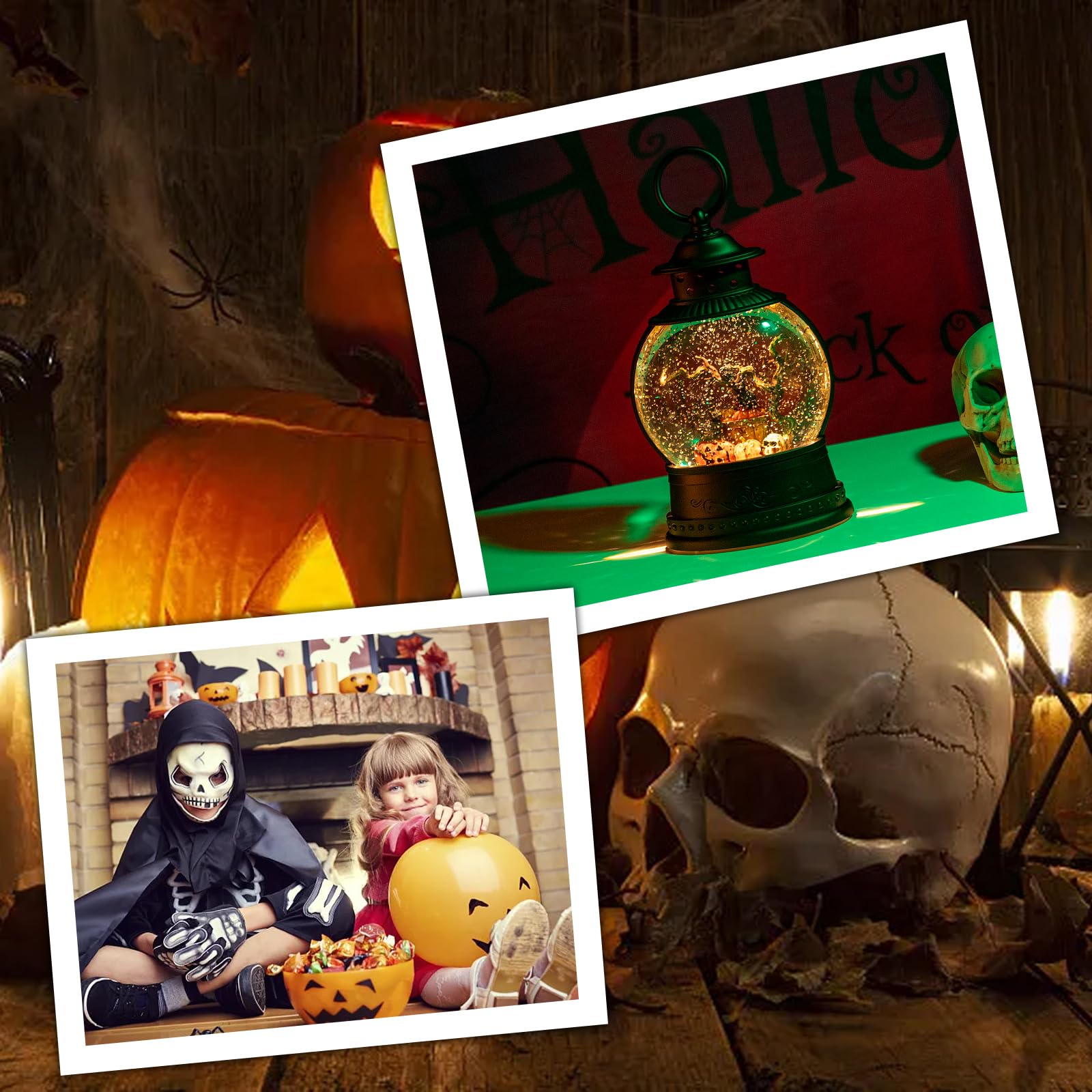 Halloween Snow Globe Lantern with Music & 6H Timer - 10