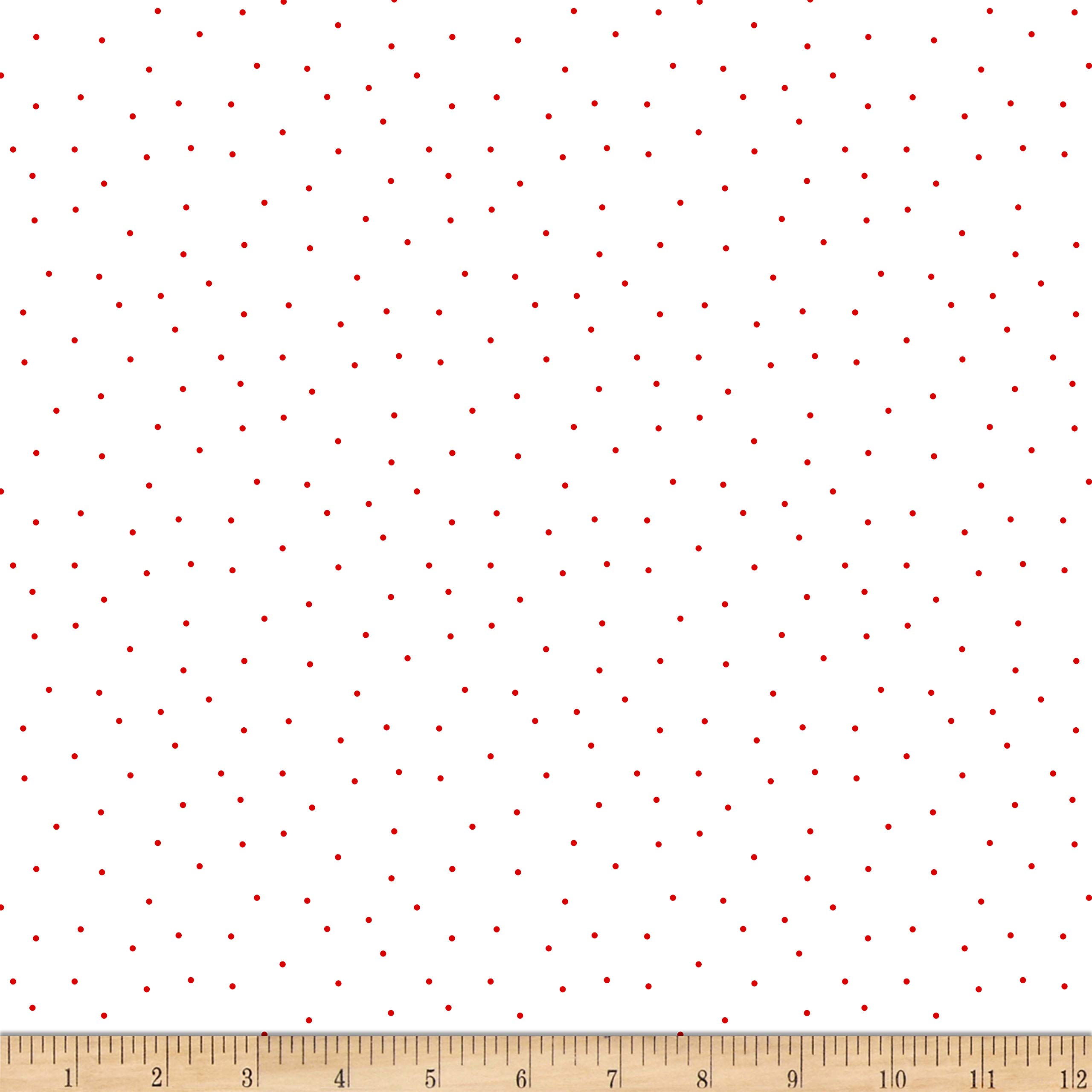 Wilmington Essentials Pindots White and Red Cotton Fabric by the Yard - Perfect for Quilting, DIY Crafts, and Home Decor Projects