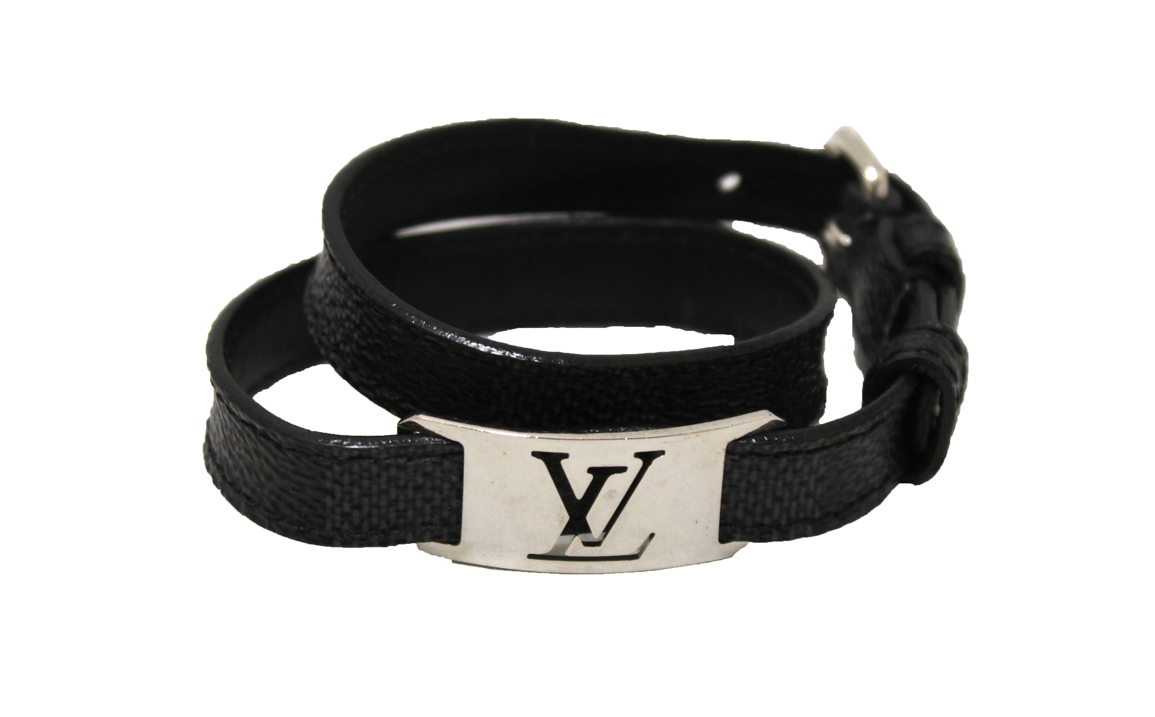 Authentic Louis Vuitton Damier Graphite Canvas Sign It Bracelet - Luxury Unisex Fashion Accessory for Gifts, Travel & Everyday Wear