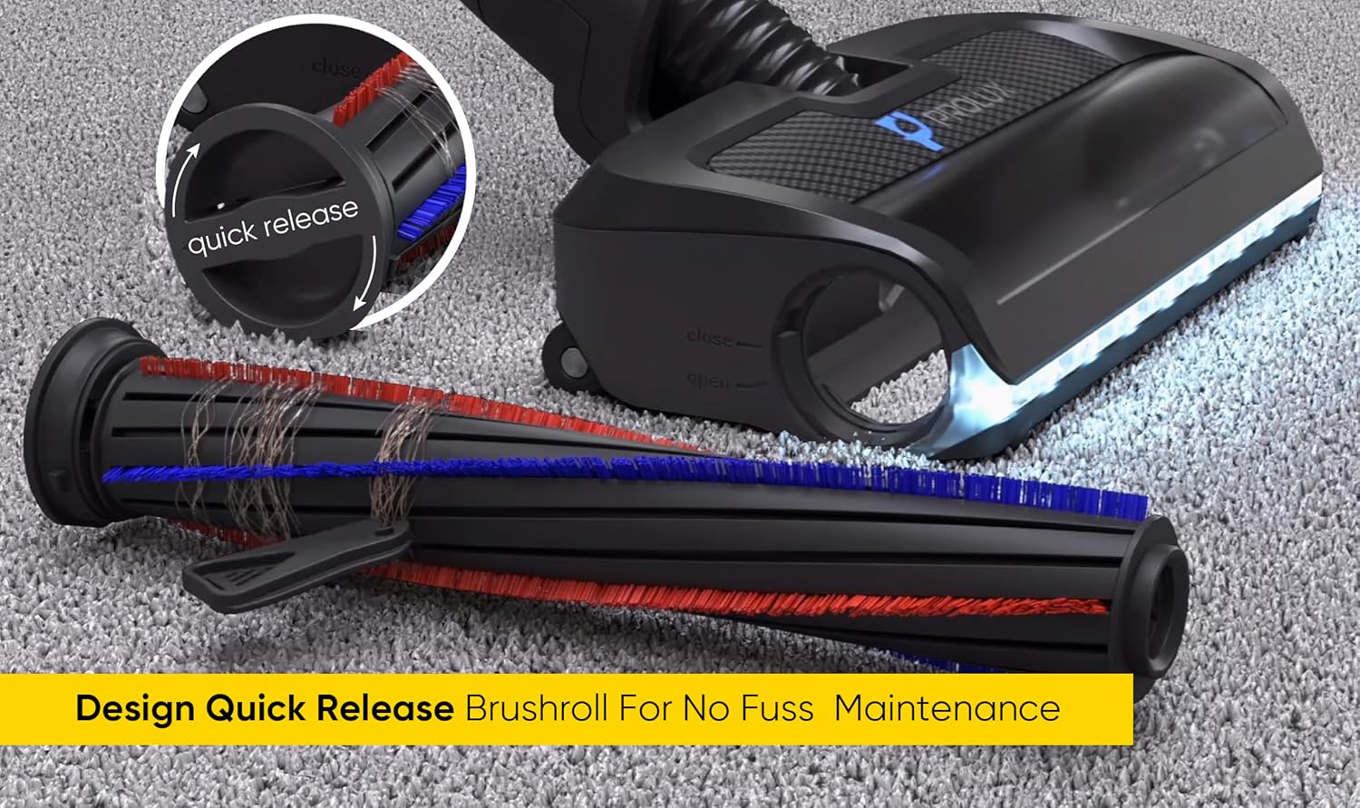 Prolux PLCRS7P Commercial Cordless Handheld Upright Stick Vacuum Cleaner - Lightweight & Powerful for Home, Office, and Carpet Cleaning
