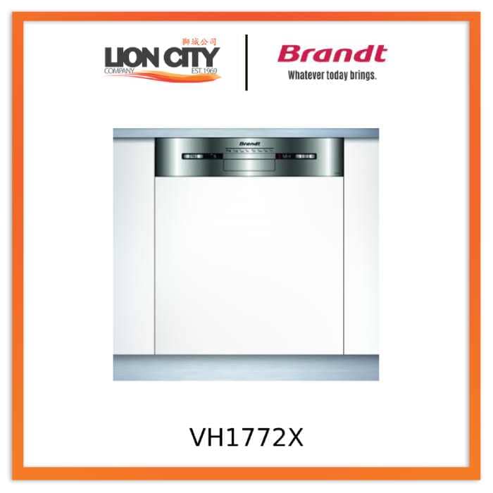 Brandt VH1772X Built-In Dishwasher - 24 Inch Stainless Steel, Energy Star Certified, Ultra Quiet Operation - Perfect for Small Kitchens and Apartments
