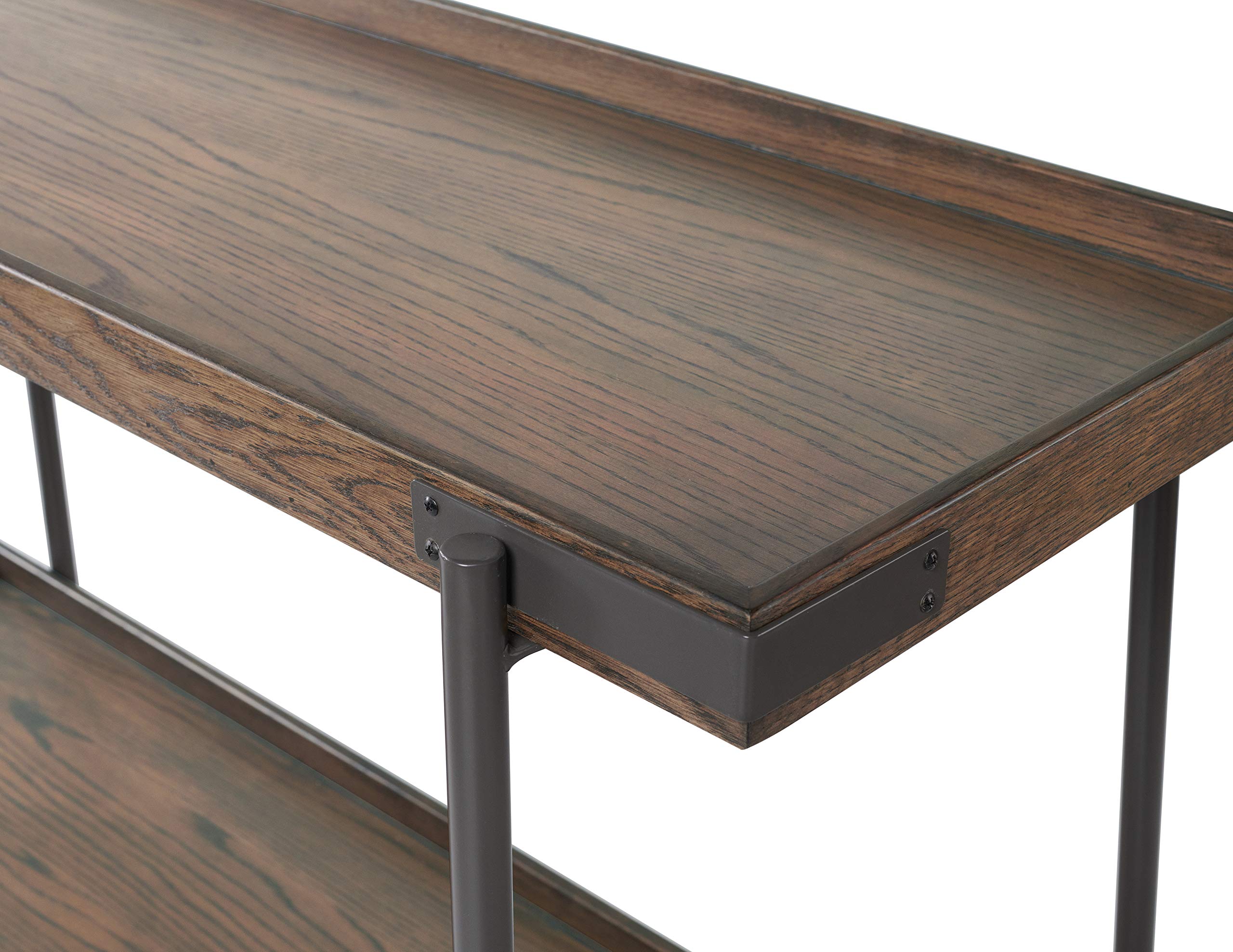 Kyra 4-Piece Oak & Metal Living Room Set with Coffee Table - Perfect for Small Spaces