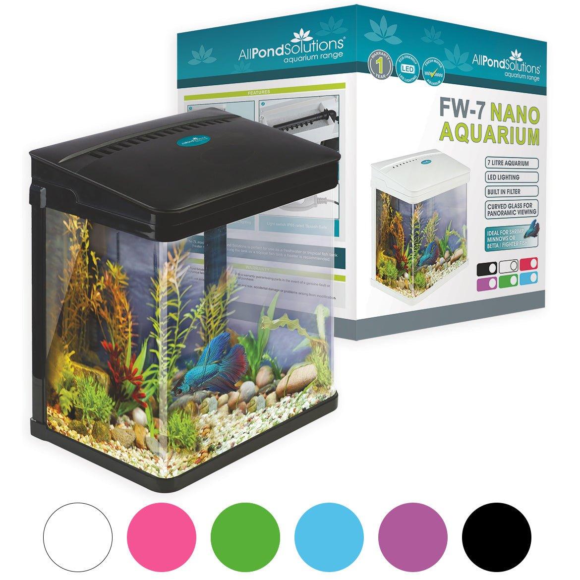 7L Small Nano Fish Tank - 6 Vibrant Colors | Perfect for Betta Fish, Shrimp & Desktop Aquariums