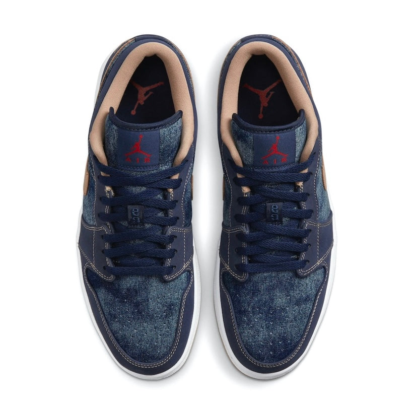 Air Jordan 1 Low SE Sneakers - Denim Grey Men's Basketball Shoes for Casual Wear & Street Style