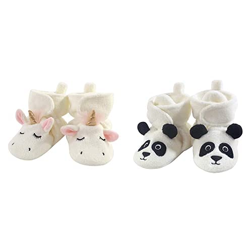 Hudson Baby Fleece Booties 2-Pack - Unicorn Panda Bear for 18-24 Months - Cozy Winter Footwear