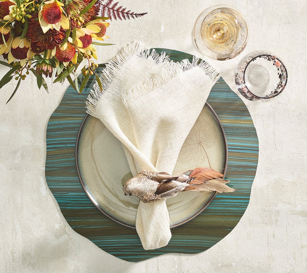 Premium Sage & Midnight Mica Placemats Set of 4 - Heat Resistant & Waterproof Table Mats for Dining, Parties, and Home Decor