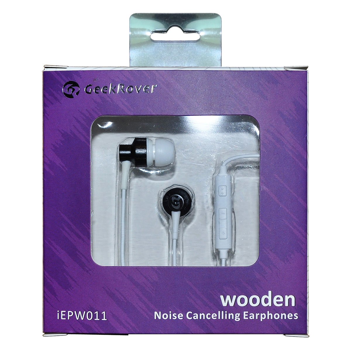 Premium Wooden In-Ear Earbuds with Microphone & Volume Control - Hi-Fi Sound & Super Bass Noise-Isolating Headphones (Ebony Solid Wood) - Perfect for Commuting, Workouts & Travel