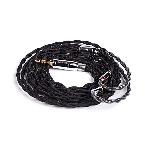 KBEAR Smooth 4 Core 5N UPOCC Single Crystal Copper MMCX Earphone Cable - High-Quality Replacement Cable for In-Ear Monitors with 3.5mm Plug (Black) - Compatible with SE846, W60, DMG T1PLUS, FD3, I3, Gems 7HZ FH5S - Perfect for Audiophiles, Music Lovers & Professional Monitoring