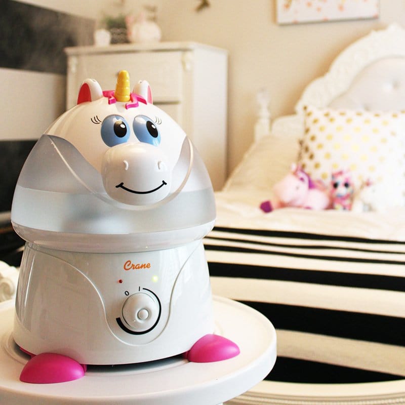 Adorable Cool Mist Humidifier for Baby Nursery & Bedroom - Quiet Ultrasonic Humidifier with Night Light, Perfect for Dry Air Relief, Allergies & Better Sleep