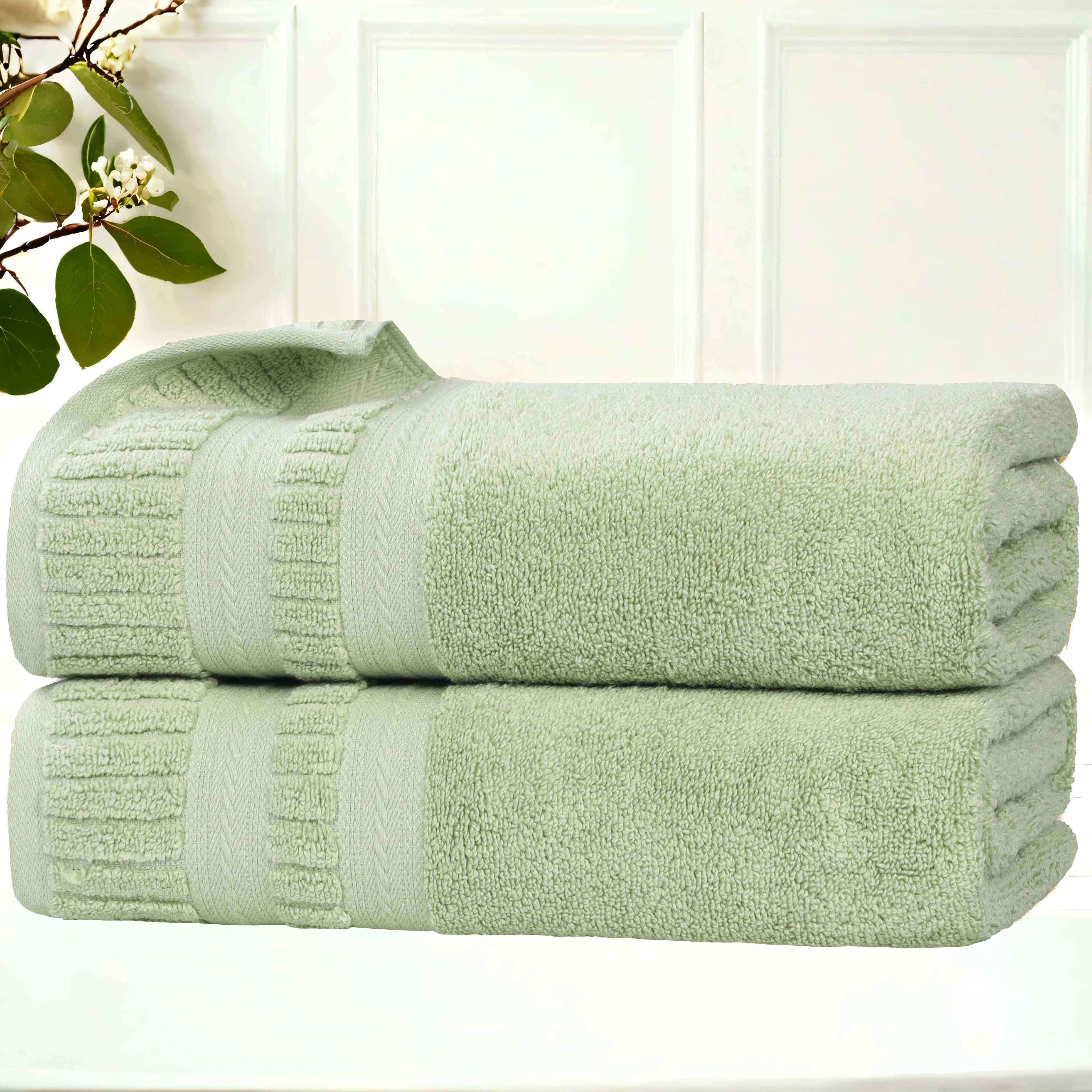 Premium Venice Zero Twist Cotton Bath Towels - Medium Weight, Highly Absorbent, Set of 2 - Soft & Luxurious for Spa, Bathroom & Beach Use