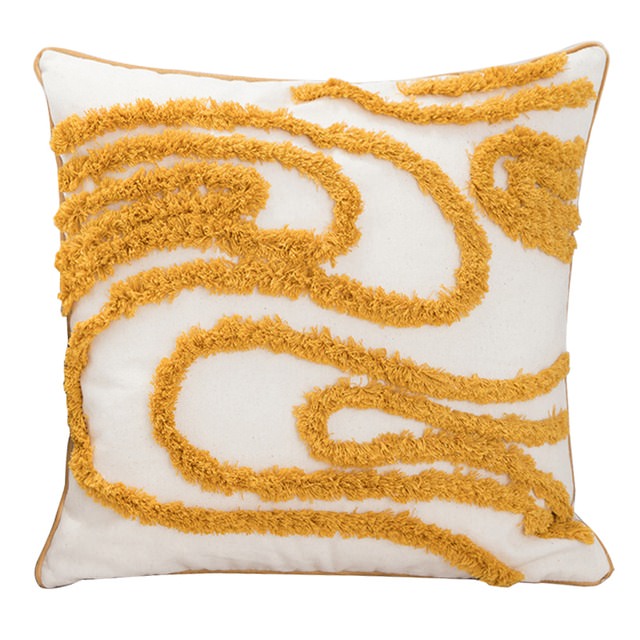 Wavy Tufted Cushion Cover - Soft Bohemian Pillow Case for Sofa, Bed & Chair - Home Decor Accent for Living Room, Bedroom & Nursery