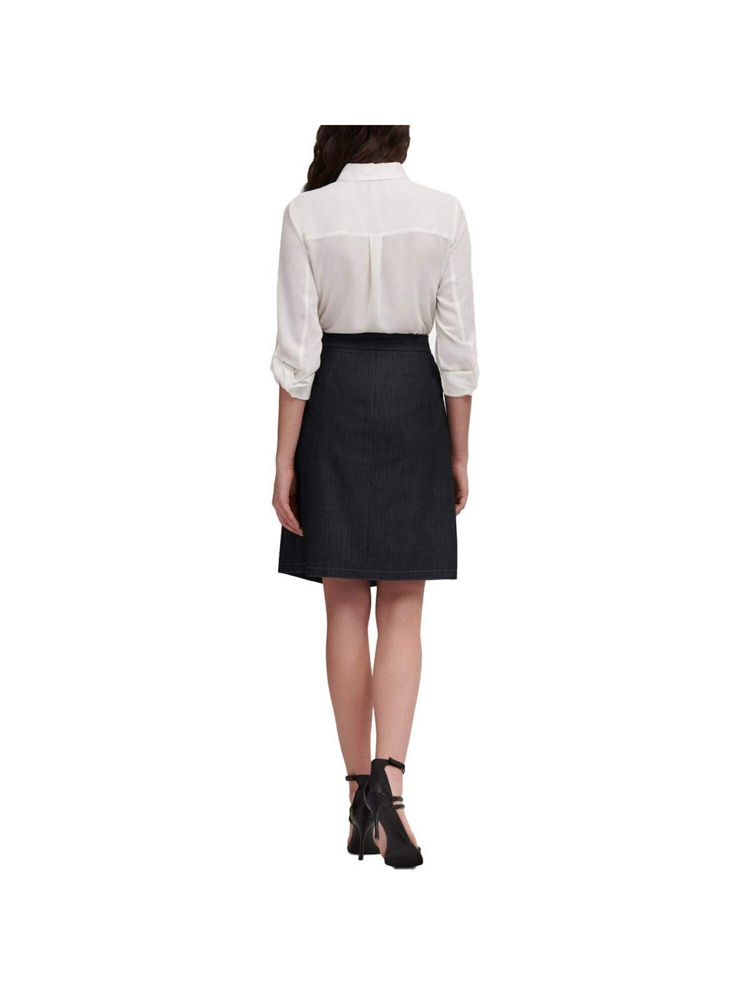 DKNY Women's Belted Denim Wrap Skirt - Stylish High Waist Denim Skirt for Casual Outfits & Summer Fashion | Perfect for Office, Date Night & Weekend Wear