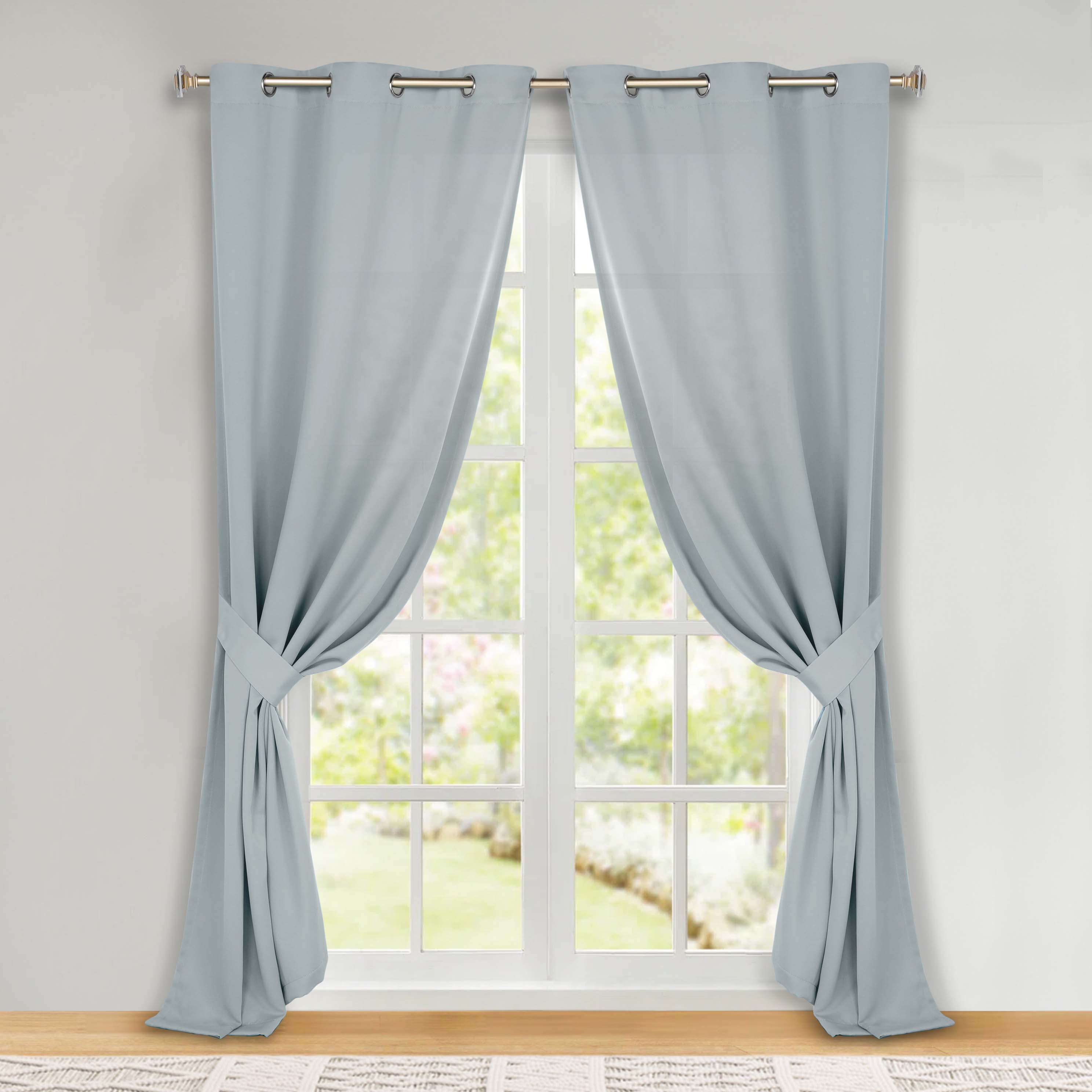 Blackout Curtains Set of 2 - 100% Room Darkening, Machine Washable & Noise Reducing for Bedroom, Nursery & Home Theater - Solid Color Thermal Insulated Drapes for Better Sleep & Energy Efficiency