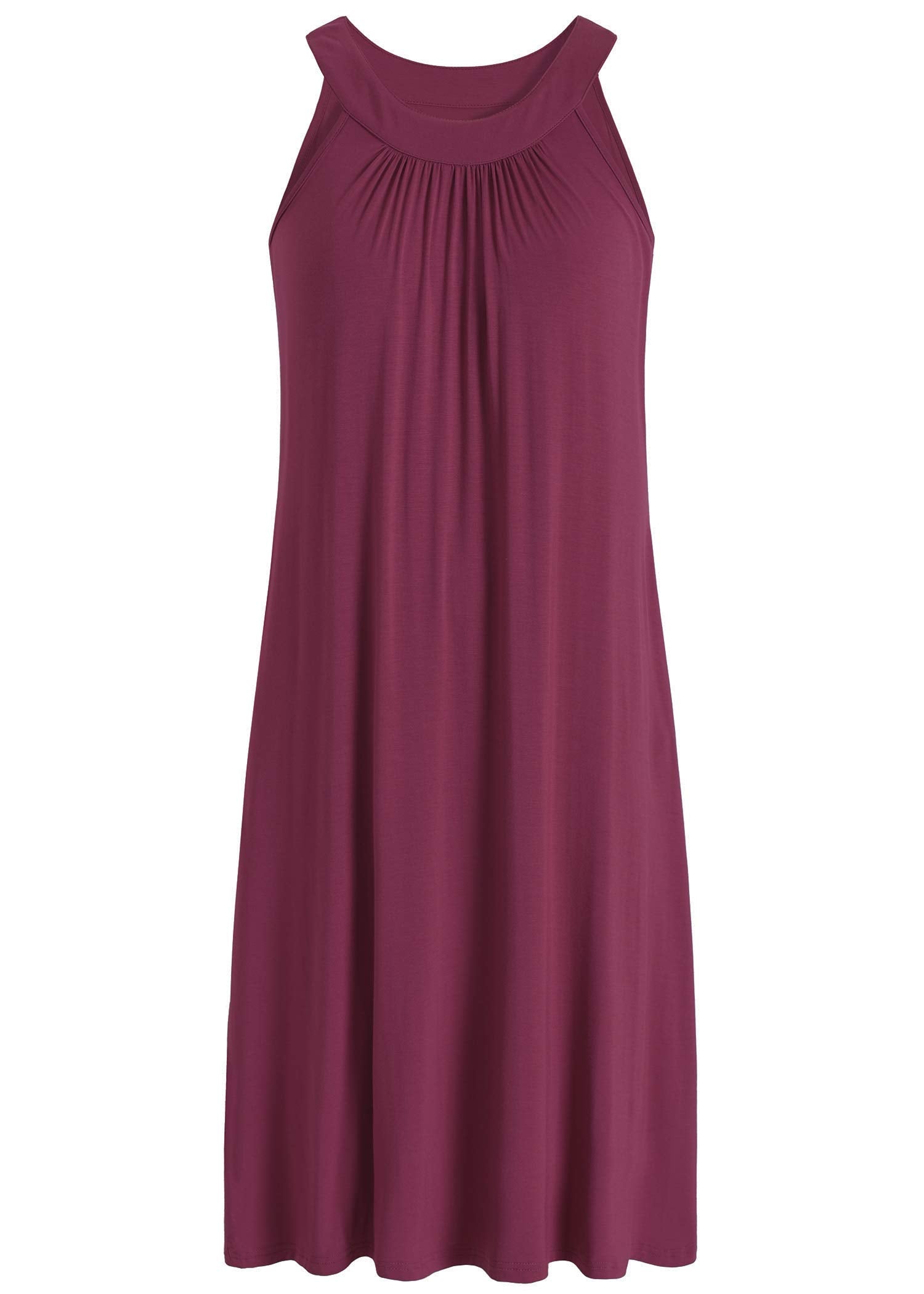 Women's Bamboo Viscose Sleeveless Nightgown with Pockets - Soft Comfortable Sleepwear for Summer & Lounge Wear - Perfect for Bedtime, Relaxing at Home or Vacation