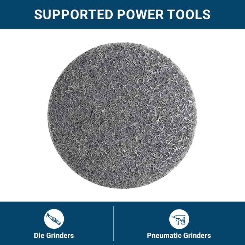 Benchmark Abrasives 2 Inch Sanding Discs - 10 Pack Quick Change Silicon Carbide Sanding Wheels for Drill & Die Grinder - Perfect for Surface Preparation, Paint Stripping, Metal Polishing & Wood Sanding - Grey Color