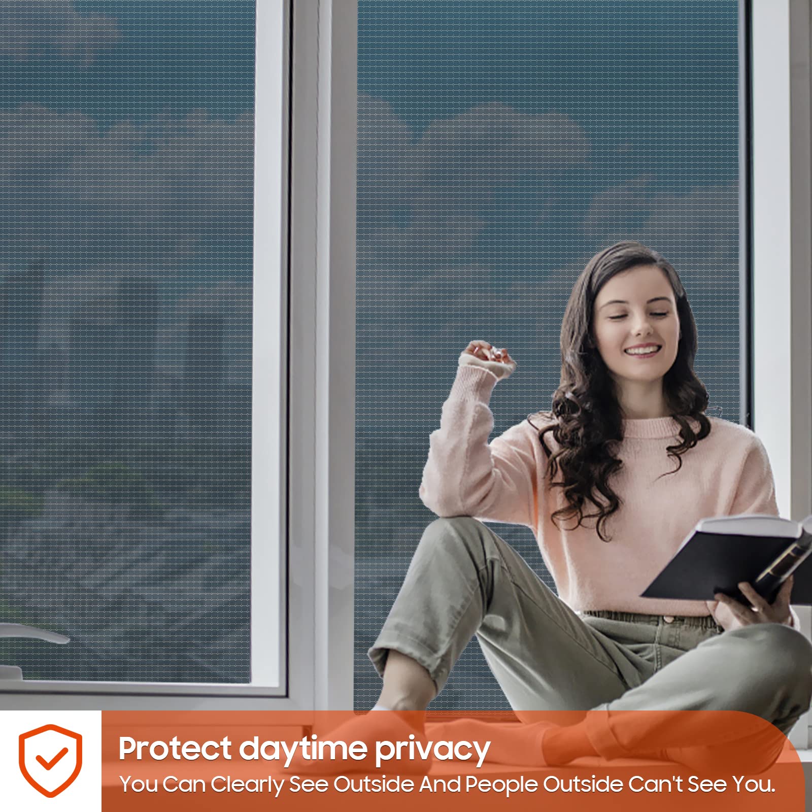 Viseeko Window Tinting Film - Heat & UV Blocking Privacy Film for Home/Office, Static Cling Application, See Out Not In for Daytime Privacy - Perfect for Bedrooms, Living Rooms & Office Windows