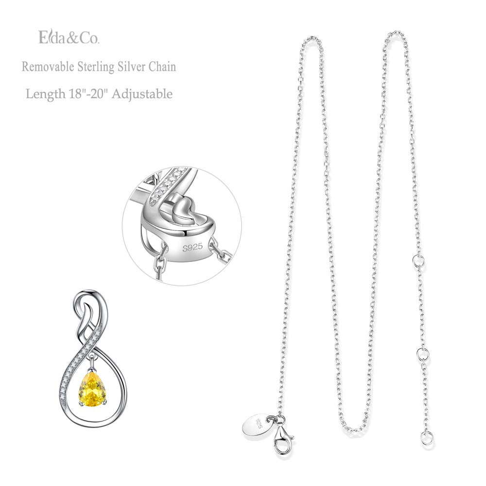 Forever Love Infinity Necklace for Women - March April May Birthstone Jewelry (Aquamarine, Emerald) - 925 Sterling Silver Birthday Gift for Wife, Mom, Her - Perfect for Anniversaries, Valentine's Day & Special Occasions