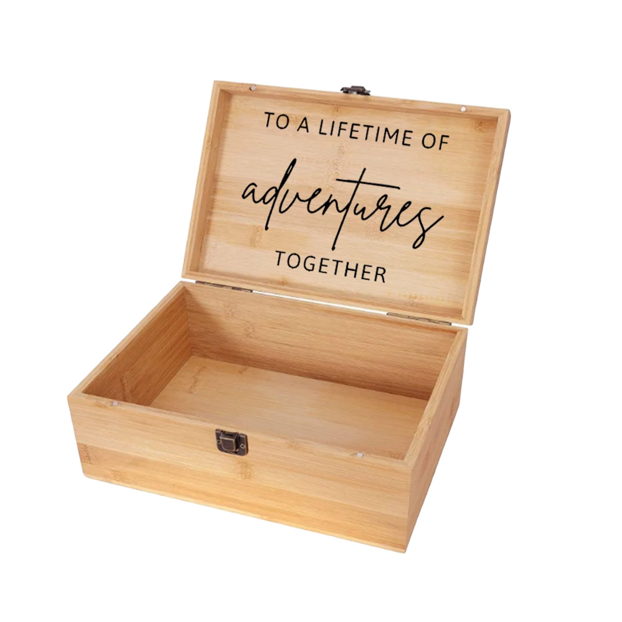 Personalized Wedding Keepsake Box - Engraved Memory Chest for Bride & Groom - Custom Anniversary Gift - Perfect for Storing Photos, Invitations & Special Mementos - Romantic Home Decor for Newlyweds