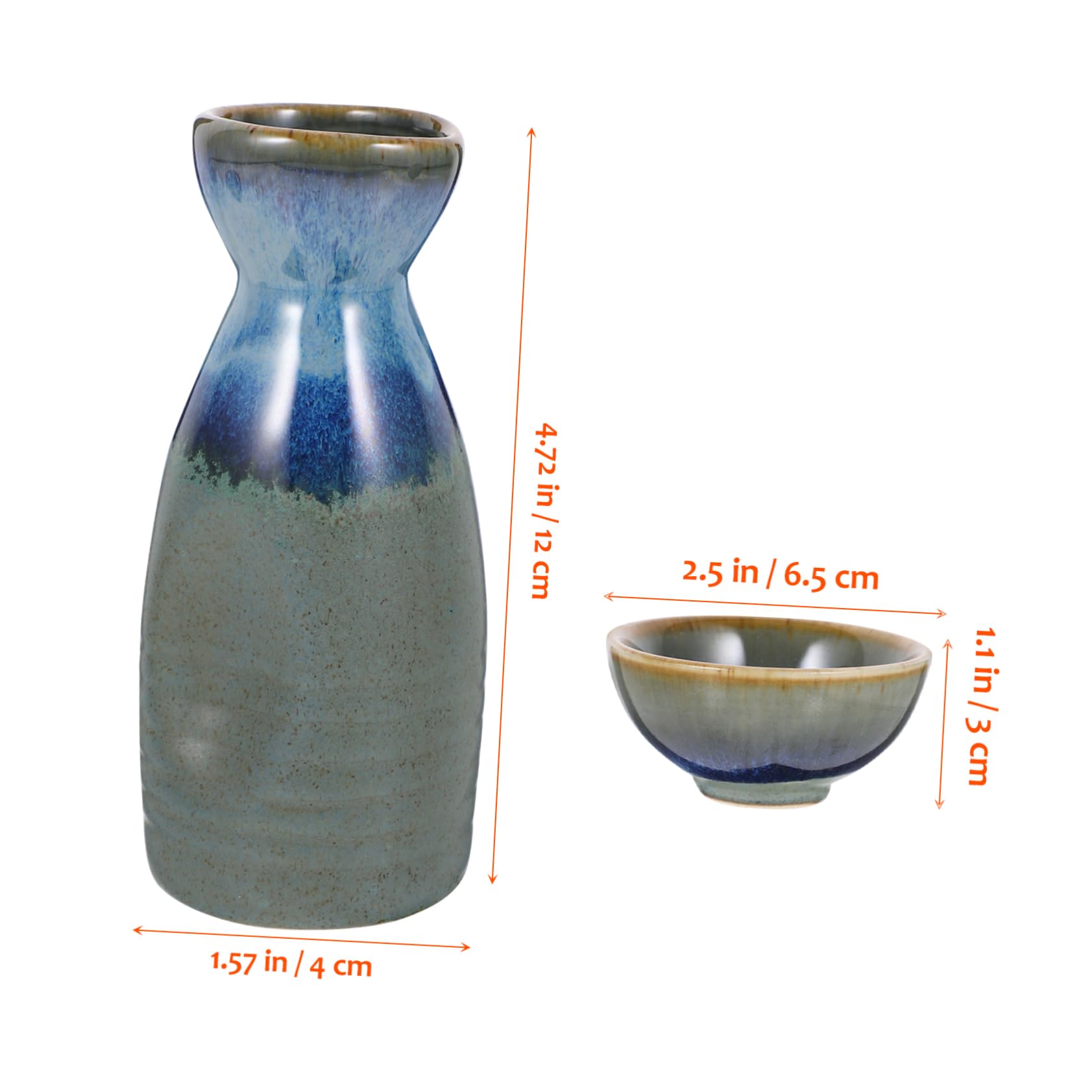 Japanese Sake Set - Ceramic Sake Jug, Wine Cup & Serving Pot - Authentic Japanese Sake Drinking Accessories for Home, Restaurant & Traditional Tea Ceremony