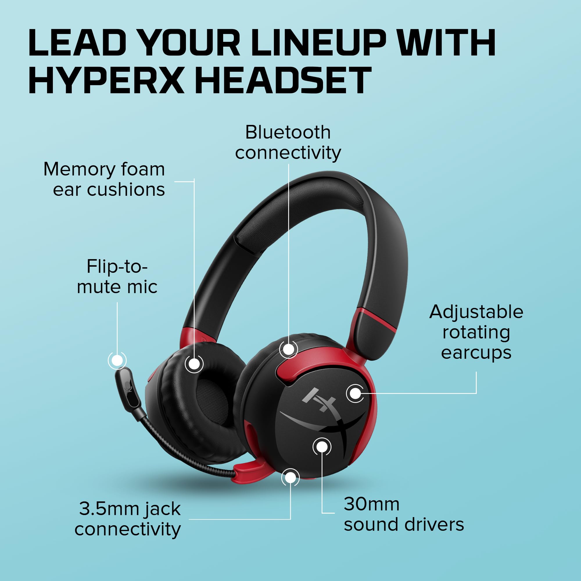 HyperX CloudX Stinger 2 Core Gaming Headset for Xbox - Lightweight Over-Ear Headphones with Noise-Canceling Mic, Swivel-to-Mute Function & 40mm Drivers - Black - Perfect for Xbox Gaming, Online Chat & Streaming