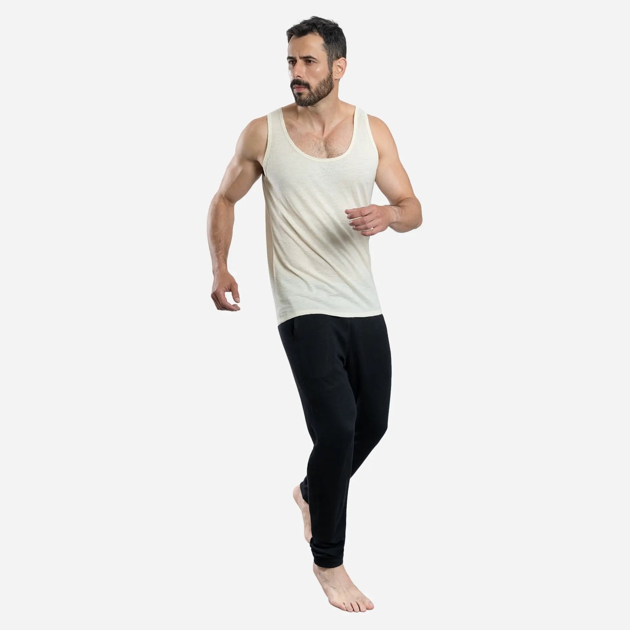 Men's Alpaca Wool Joggers - 300 GSM Lightweight Thermal Running Pants for Winter Outdoor Activities & Lounge Wear